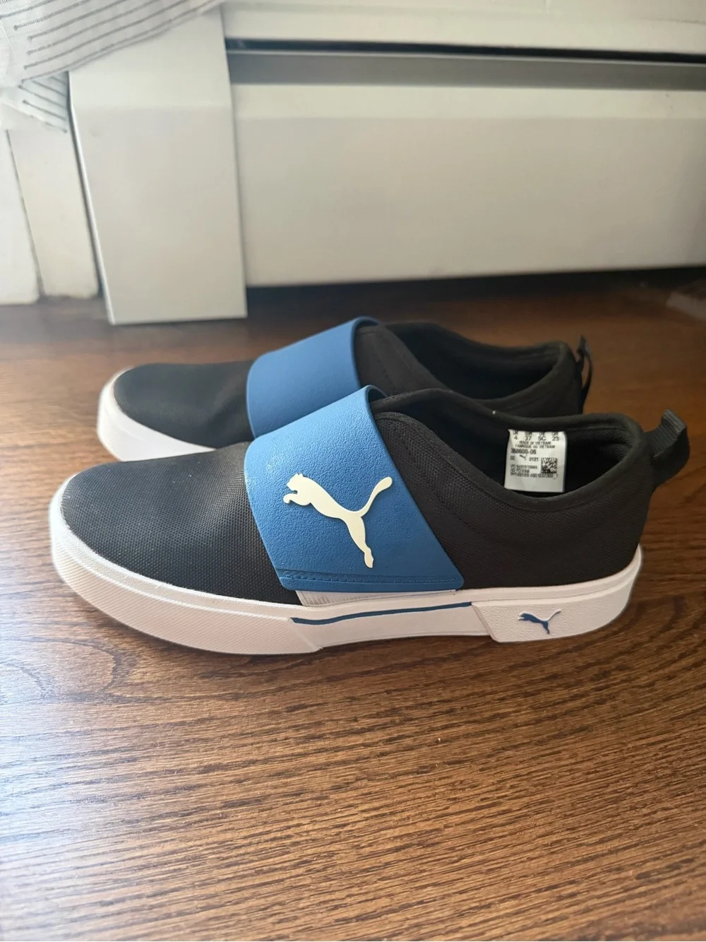 Puma Kids Slip-On Sneakers in Black, Blue & White Kids 5C